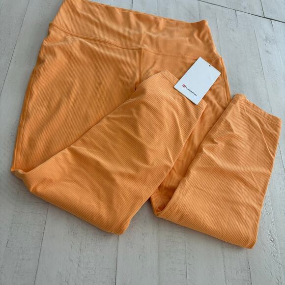 LULULEMON Align High Rise Ribbbed 25” Leggings in Mango Dream Sz 10 NWT - Picture 4 of 7
